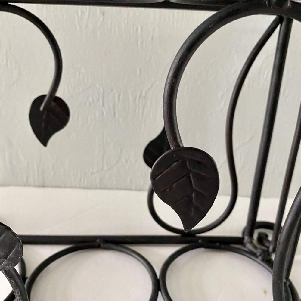 Black Metal Wine Rack with Leaves - Picture 15 of 15